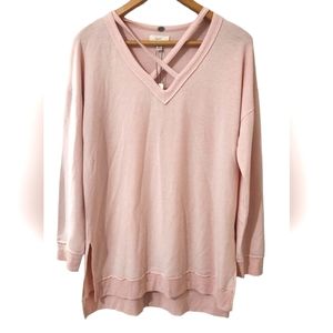 Cupio Light Blush Long Sleeve T-Shirt Top. Size M